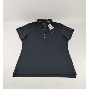 NEW Peter Millar Perfect Fit Performance Polo DP Womens XL Black Style LE0EK00S
